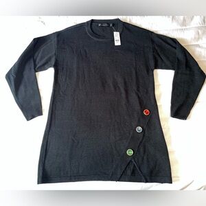 New York & Co. Size Small Black Sweater w/ Red, Blue & Green Jewels - NEW W/ TAG